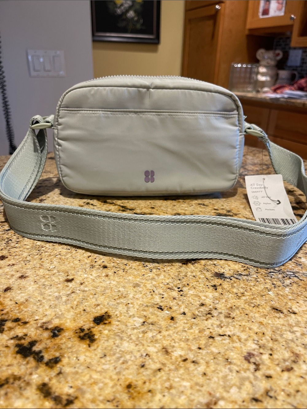 Sweaty Betty Mint Green Crossbody Belt Bag with Wide Strap